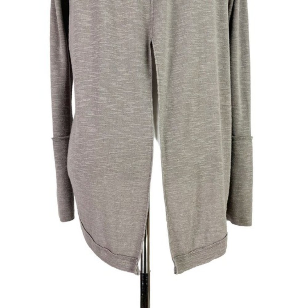SOLD! Free People Tara Split Back Turtleneck Top Taupe - Picture 10 of 12